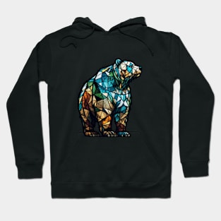 Grizzly Bear Animal Portrait Stained Glass Wildlife Outdoors Adventure Hoodie